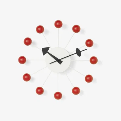 Made in Design Ball Clock Wall clock - / By George Nelson, 1948-1960 / Ø 33 cm by Vitra Natural wood