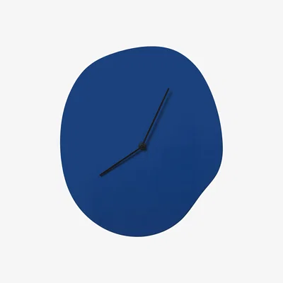 Made in Design Melt Wall clock wood blue / L 28 x H 33 cm - Ferm Living