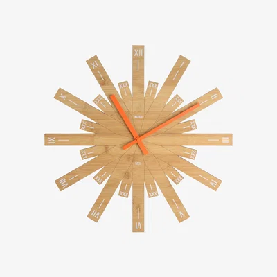 Made in Design Raggiante Wall clock - Ø 48 cm by Alessi Natural wood