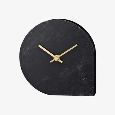 Made in Design Stilla Desk clock - Marble - H 16 cm by AYTM Black