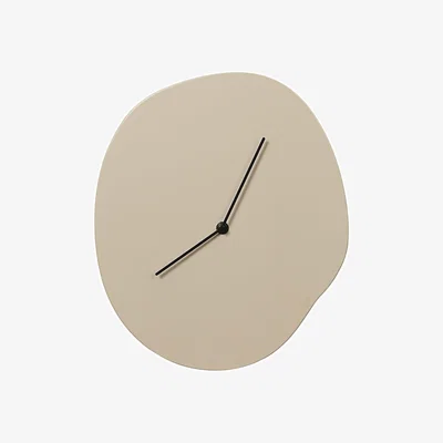 Made in Design Melt Wall clock wood beige / L 28 x H 33 cm - Ferm Living
