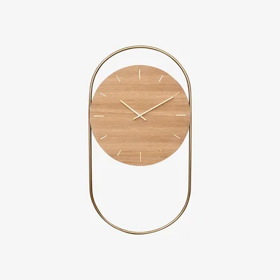 Nordic Nest Andersen Furniture A-Wall wall clock 41x76 cm Oak-brass