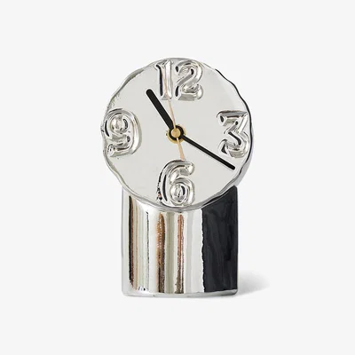 Nordic Nest HKliving Retro ceramic clock 17.5 cm Chrome