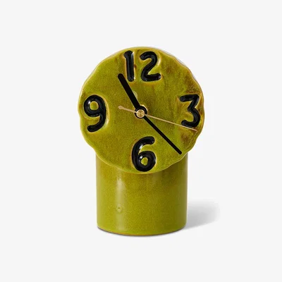 Nordic Nest HKliving Retro ceramic clock 18 cm Olive