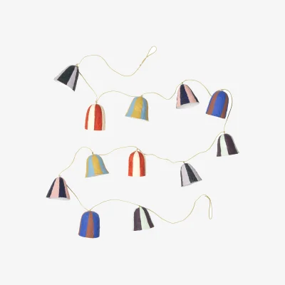 Nordic Nest Broste Copenhagen Stripe Pulp garland clock 180 cm Multi color
