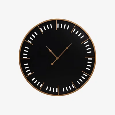 Olivia's Libra Interiors Perforated Black & Gold Wall Clock