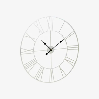 Olivia's Olivia's Soft Industrial Collection - Geneva Roman Numeral Wall Clock in Silver