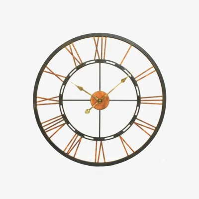 Olivia's Libra Metal Skeletal Wall Clock Black & Gold
