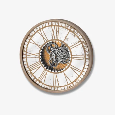 Olivia's Hill Interiors Mechanical Mirrored Round Clock