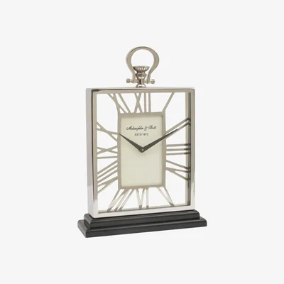 Olivia's Libra Silver And Black Skeletal Mantel Clock | Outlet
