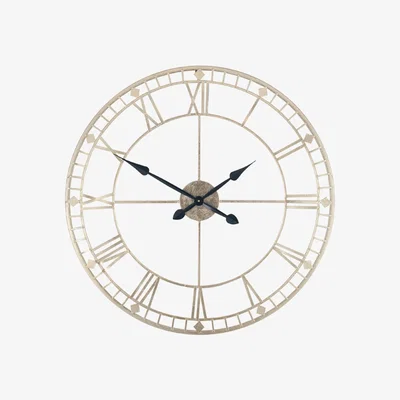 Olivia's Olivia's Jaylin Antique Metal Round Wall Clock in Gold