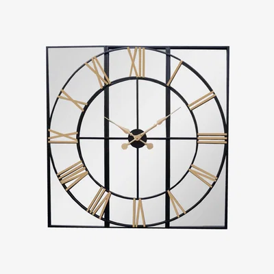 Olivia's Hill Interiors Brooklyn Wall Clock in Black & Gold