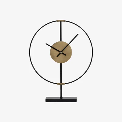 Olivia's Libra Brass And Black Framed Mantel Clock