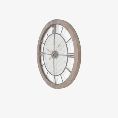 Olivia's Olivia's Persia Natural Wood and Metal Round Wall Clock