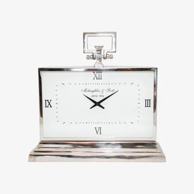 Olivia's Libra Latham Medium Aluminium Rectangular Clock With Roman Numerals