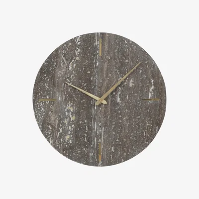 Olivia's Libra Interiors Dark Travertine Marble Wall Clock