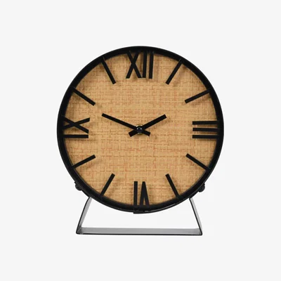 Olivia's Libra Rustic Metal And Cane Mantel Clock