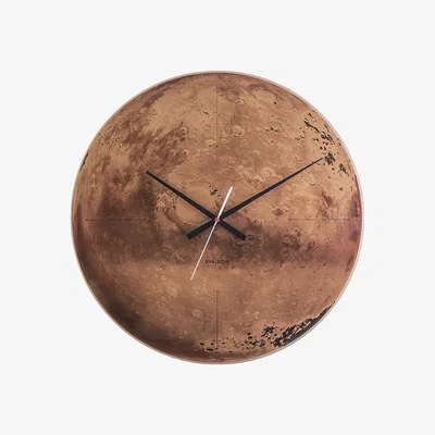 Olivia's Present Time Mars Wall Clock Brown