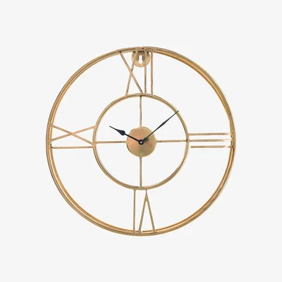 Olivia's Olivia's Metal Double Framed Wall Clock in Gold
