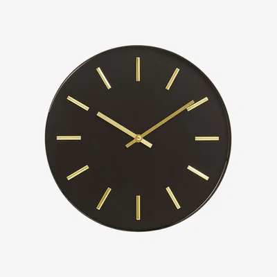 Olivia's Olivia's Soft Industrial Collection - Vitas Metal Wall Clock in Black & Gold
