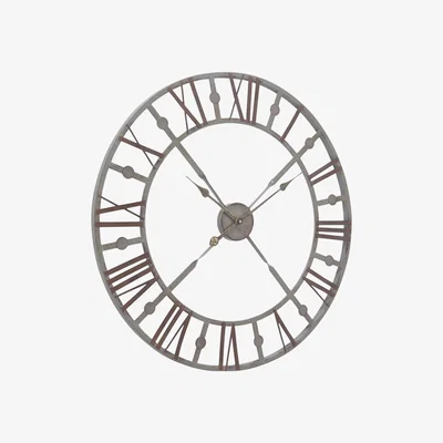 Olivia's Libra Skeleton Wall Clock In Antique Grey