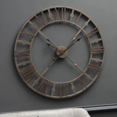 Olivia's Libra Urban Botanic Collection - Skeleton Wall Clock In Antique Finish