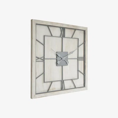 Olivia's Hill Interiors Large Williston Square Wall Clock in White