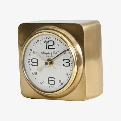 Olivia's Libra Luxurious Glamour Collection - Thompson Solid Aluminium Gold Square Carriage Mantel Clock