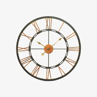 Olivia's Libra Metal Black & Gold Skeletal Wall Clock | Outlet