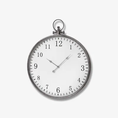 Olivia's Hill Interiors Silver Pocket Watch Wall Clock