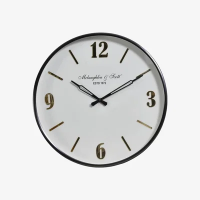 Olivia's Libra Thompson Black Nickel Wall Clock With Gold Detail