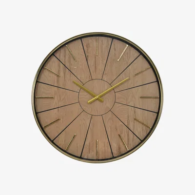 Olivia's Libra Riley 60 cm Gold And Wood Effect Wall Clock