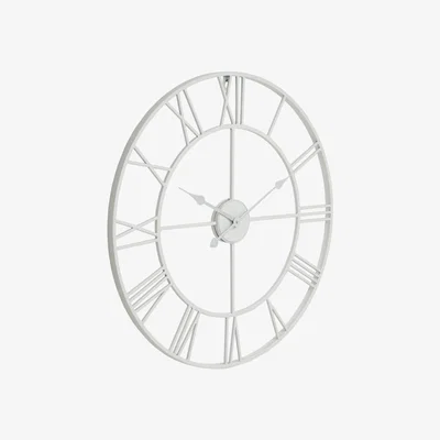 Olivia's Hill Interiors Skeleton Wall Clock in White