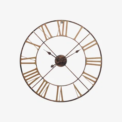 Olivia's Libra Outdoor Skeletal Wall Clock Antique Brass