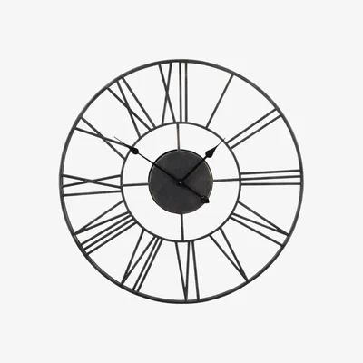 Olivia's Libra Antique Outdoor Skeletal Wall Clock Black