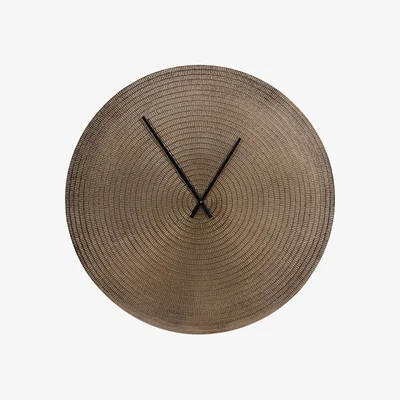 Olivia's Libra Interiors Textured Champagne Gold Wall Clock