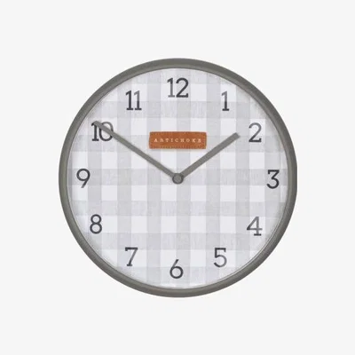 Downtown Artichoke Gingham Wall Clock