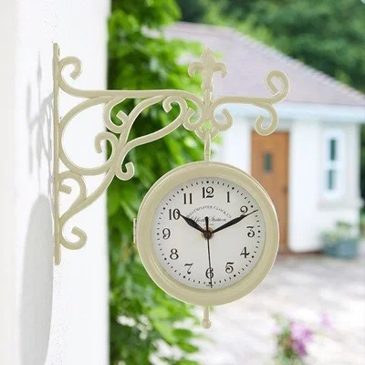 Downtown Smart Solar York Station Wall Clock - Cream