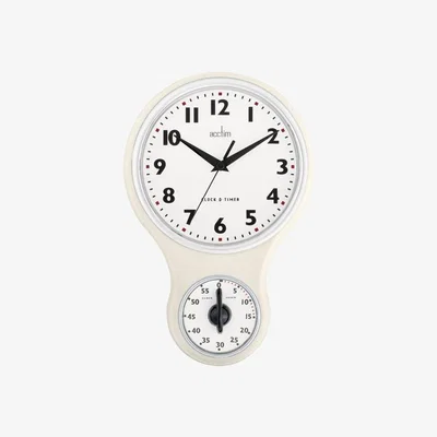 Downtown Kitchen Time Cream Wall Clock