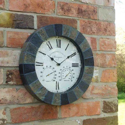 Downtown Stonegate 14' Wall Clock & Thermometer