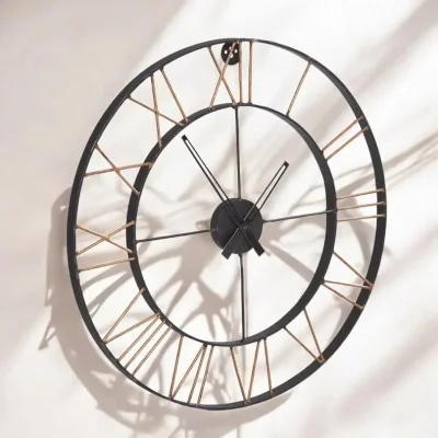 OAT Home Harrogate Industrial 66cm Metal Skeleton Wall Clock