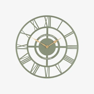Perch and Parrow Cyrus Wall Clock in Olive