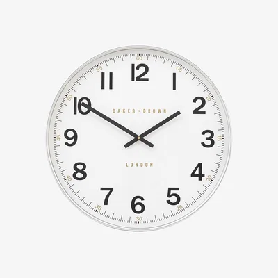 Perch and Parrow Hugo Wall Clock in Chrome