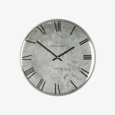 Perch and Parrow Veneto Wall Clock in Silver