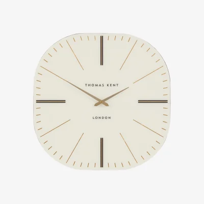 Perch and Parrow Tempo Square Clock in White