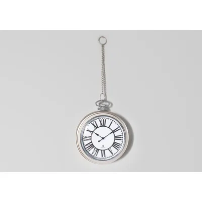Perch and Parrow Barclay Wall Clock in Nickel