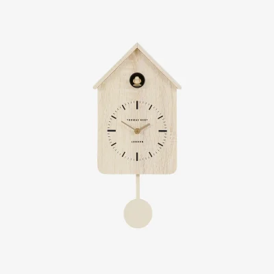 Perch and Parrow Loki Cuckoo Clock in Washed Oak
