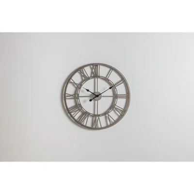 Perch and Parrow Luke Outdoor Clock in Silver