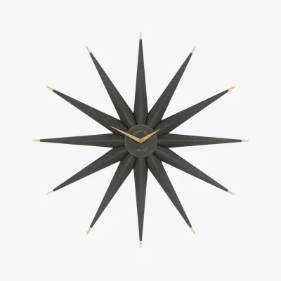 Perch and Parrow Stellar Star Clock in Warm Grey