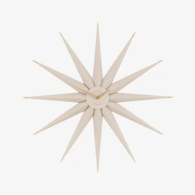 Perch and Parrow Stellar Star Clock in Light Grey